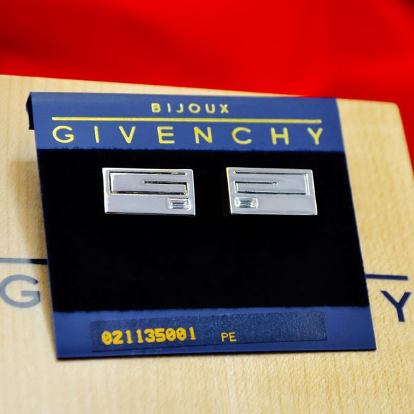 Givenchy. Sterling Silver G Logo Stud Earrings