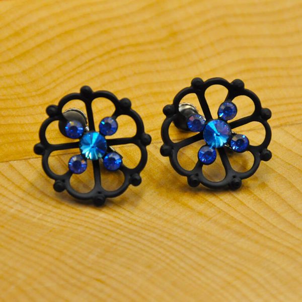Midnight Bloom Stud Earrings - Image 2