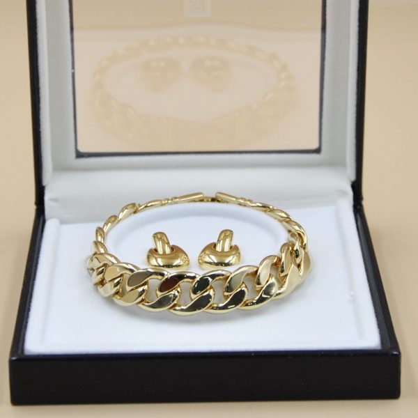 Cuban Bracelet and Earrings - Set - Image 2
