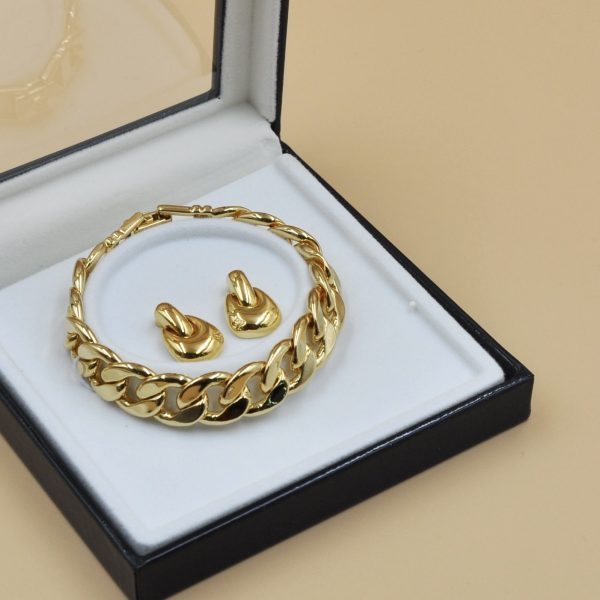 Cuban Bracelet and Earrings - Set