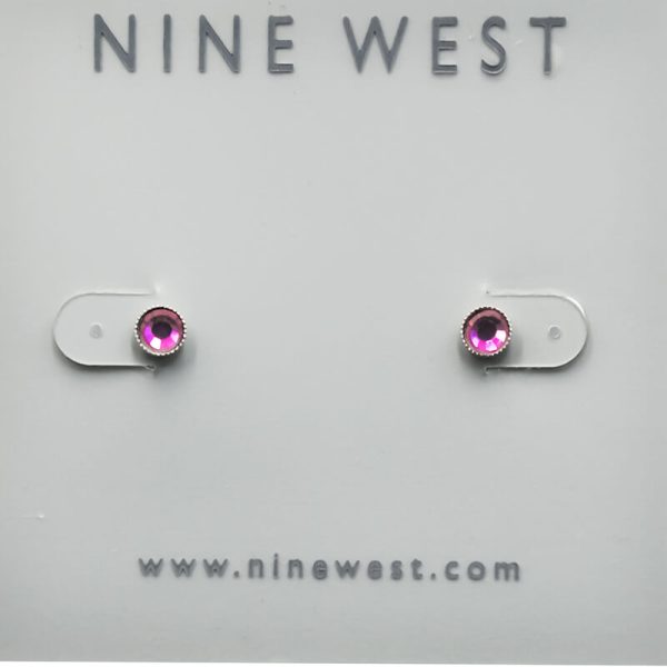 Nine West Pink Crystal Stud Earrings