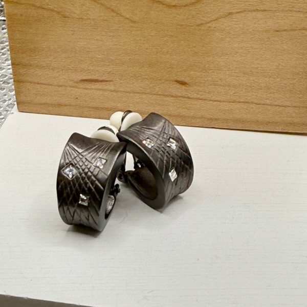 Shadow Etch Hoops Earrings - Image 2