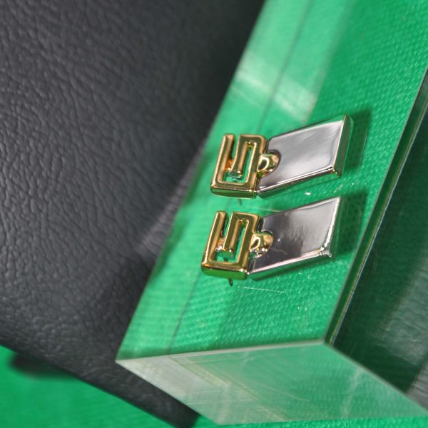 Two Toned Rectangular Letter Studs - Image 3