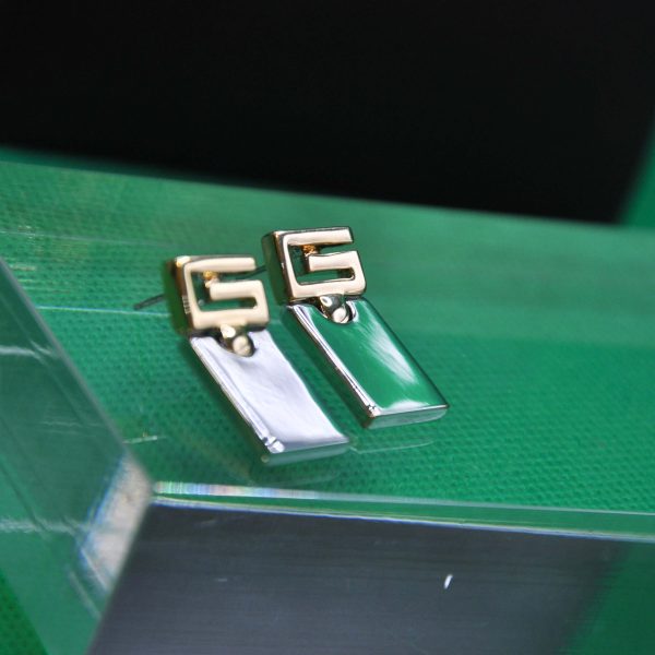 Two Toned Rectangular Letter Studs