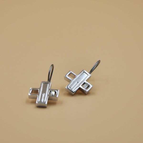 Sterling Silver Cross Earrings - Image 3