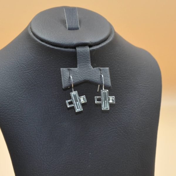 Sterling Silver Cross Earrings - Image 2